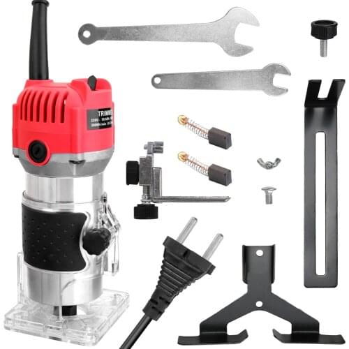 Woodworking Electric Trimming Machine Engraving Electromechanical Wood Milling Slot Machine Copper Motor Wood Electric Trimmer