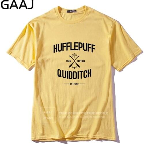 "Hufflepuff Quidditch Team" Men T Shirt Summer High Quality T-shirts For Man Tees Male Clothes Casual Printed Funny #R1N9T
