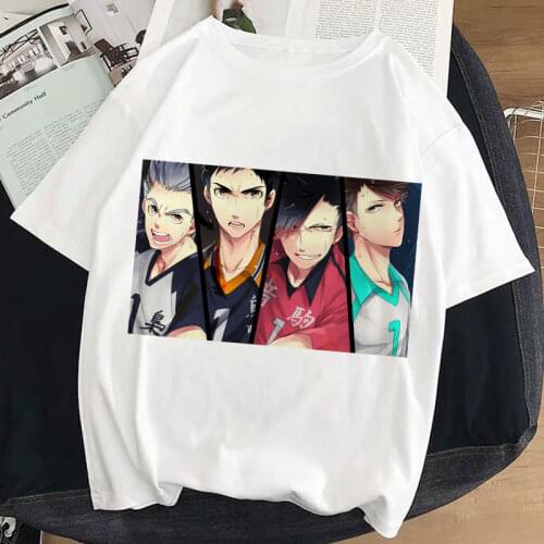 Haikyuu!! Graphic Print T-shirt Women Tee Harajuku Aesthetic White Tops Anime Y2k Tshirt 2021 New Summer Fashion Female T Shirt