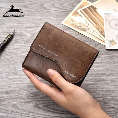 Purse For Men Thin Wallet Hasp Retro Short Wallet Package Multi-card Holder Small Portemonnee Credit Card Billeteras Para Hombre