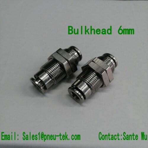 MPM6mmBulkhead connector ,push in fittings, quick coupler, pneumatic fittings, brass push in fittings, tube fittings