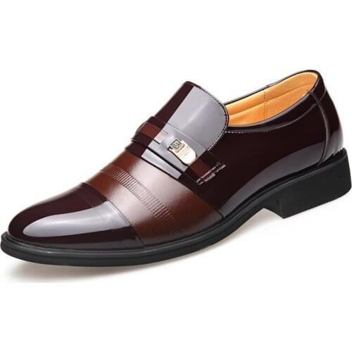 Fashion New Pointed Toe Men Dress shoes Hidden Height Increasing 6CM Classic Elevator Wedding Business Formal Shoes Men Loafers