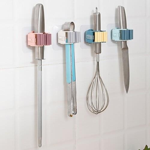 Xiaomi Wall Mounted Mop Organizer Holder Brush Broom Hanger Home Storage Rack Bathroom Suction Hanging Pipe Hooks Household