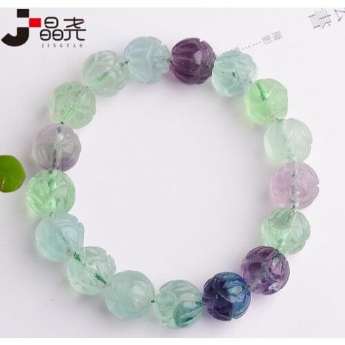 Natural Colorful Fluorite Quartz Bracelet Gemstone Round Beads Wealthy Men8-12mm Anniversary Love New Gift Bracelet AAAAA