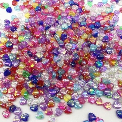 New 100pcs 8mm Loving Acrylic Beads Loose Spacer Beads for Jewelry Makeing DIY Clothing Accessories