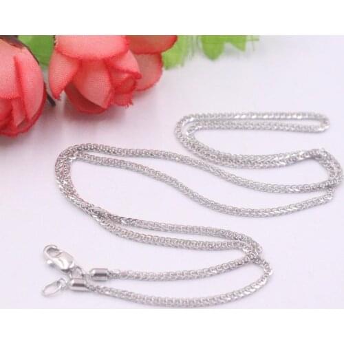 New Pure Platinum 950 Necklace 1.2mm Wheat Link Chain Necklace 19.68''L Pt950