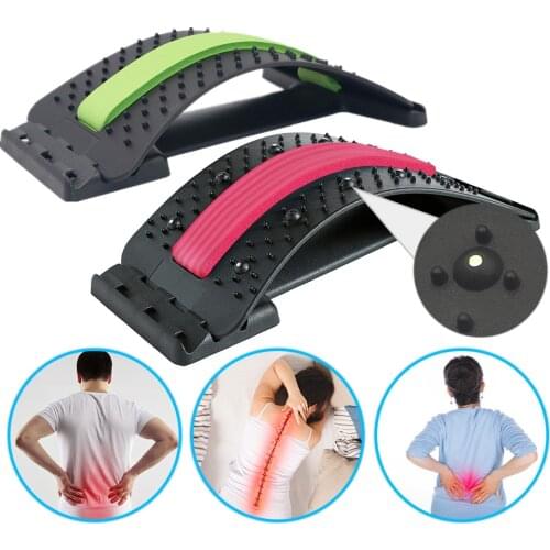 Back Support Stretcher Massager Lumbar Relief Back Stretcher Magnetic Therapy Stretcher Cervical Relaxation Spine Deck Massage