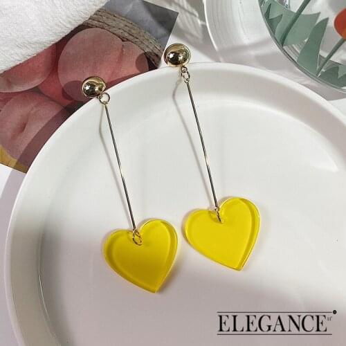 Love Earrings Yellow Zircon Embellished With Long Tassel Jewelry Banquet Girlfriends Classic Commemorative Accessories Gift