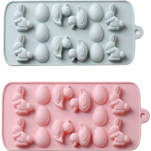 Silicone chocolate moldcake decorating tools fondant molds cookies bakeware tools Animal rabbit duck shape DIY 3D MOLD