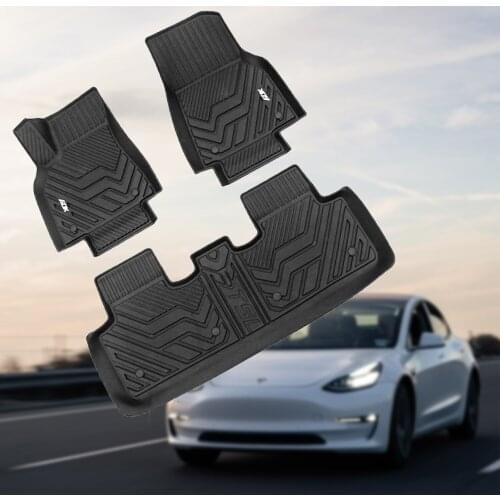 Full Surrounded Special Foot Pad Floor Mats For tesla model Y 2019-2021 TPE Waterproof Non-Slip and easy to clean material