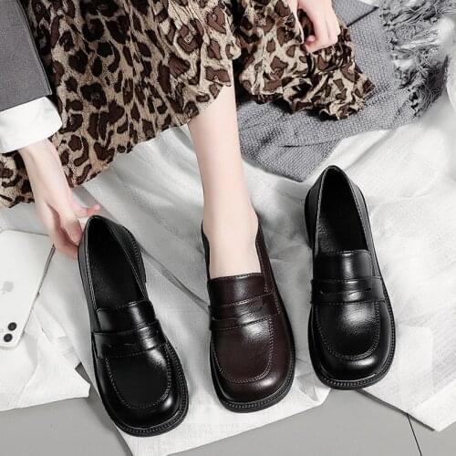 Solid Patent Leather Shoes Woman New Oxford Shoes for Women Slip on Platform Shoes Women Round Toe Casual Shoes Plus Size