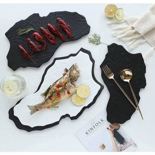 Creative INS Western Food Plate Steak Plate Household Vegetable Plate Decoration Plate Restaurant Hotel Food Porcelain Plate