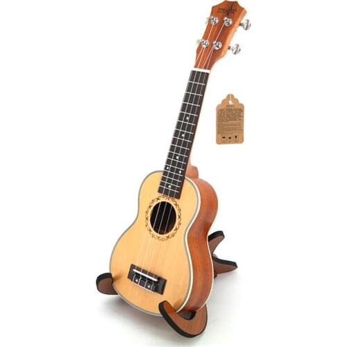 21 Inch Ukulele Rosewood Fretboard 4 Strings Hawaiian Small Guitar Electric Ukulele with Pickup EQ Ingman Spruce Top panel