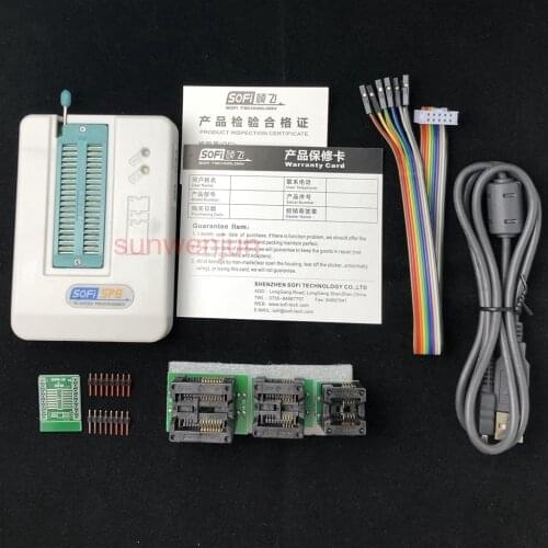 USB EEPROM SPI BIOS Universal SP8-A Programmer support 4000+ chips, include 3 adapters