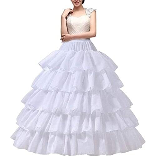 Women 4-Hoop Wedding Petticoat Skirt Quinceanera Ball Gown 2023