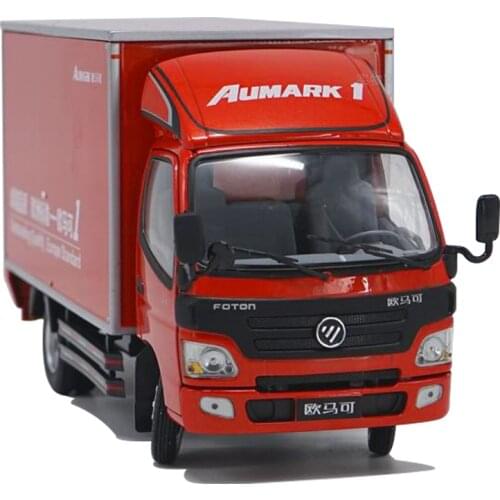 1:24 Original Diecast Foton Aumark Light Truck Model, Scale Container Van Alloy Truck Model with Small Gift