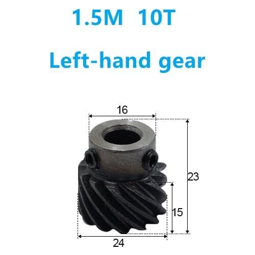 1PCS 45 degree left-hand helical gear 1.5M 10/12/13/15T inner hole 8/10/12/14/15mm can replace bevel gear 90 degree drive CNC