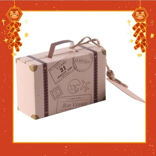 New Arrive 10/20pcs Suitcase Candy Boxes Travel Classic Theme Elegant Style Gift Box Wedding Birthday Anniversary Favor Boxes