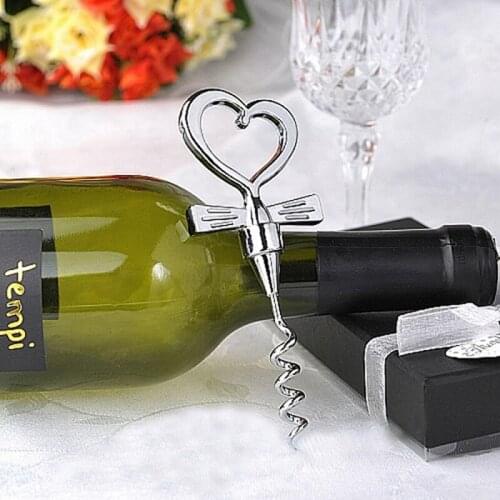 200PCS/LOT Wedding favors and gifts Chrome Alloy Heart-shaped Red Wine Bottle Opener Corkscrew Can Opener FREE SHIPPING