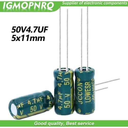 50PCS 50V4.7UF 5*11mm igmopnrq Aluminum electrolytic capacitor high frequent low impedance 5x11mm