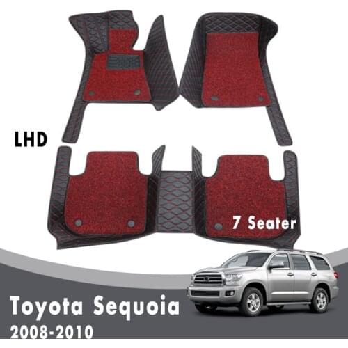 Car Floor Mats For Toyota Sequoia 2010 2009 2008 (7 Seater) Carpets Luxury Double Layer Wire Loop Custom Accessories Decoration