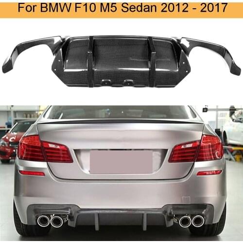 Car Rear Bumper Diffuser For BMW F10 M5 Sedan 2012 - 2017 Grey FRP Carbon Fiber Car Bumper Lip spoiler Three Style