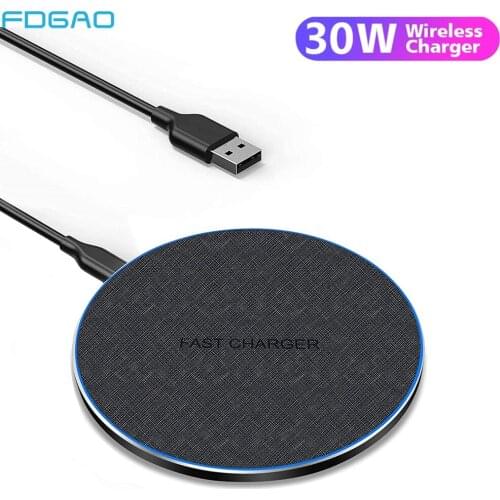 FDGAO 30W Qi Wireless Charger Dock for Samsung S10 S20 S21 Note 10 20 iPhone 12 11 Pro Max XS XR X 8 Induction Fast Charging Pad