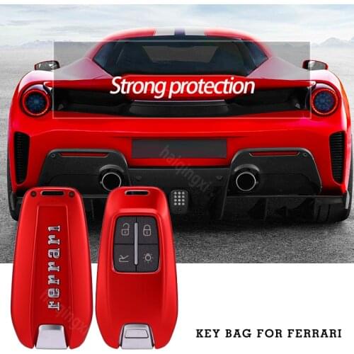 Car key case for Ferrari 488 458 ST90 car key shell F8 430 protective cover key chains car accessories key cover