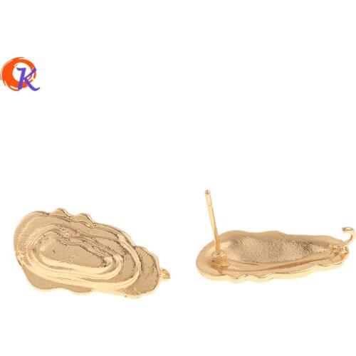 Cordial Design 30Pcs 11*22MM DIY Jewelry Accessories/Irregular Shape/Genuine Gold Plating/Hand Made/DIY Making/Earrings Stud