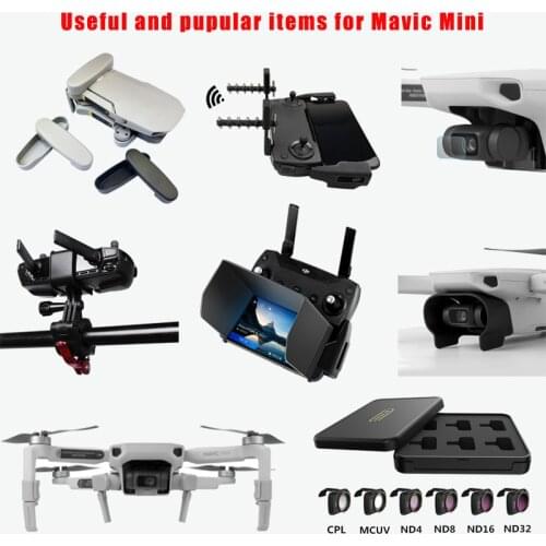 Propeller Holder Motor Cover Signal Booster Lens Screen Sun Hood Landing Gear For DJI Mavic Mini 1 2 4K Drone Combo Accessories