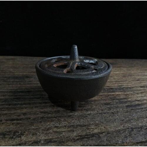 Home Black Cast Iron Lotus Shaped Aroma Diffuser Aroma Diffuser Frame Incense Cone Frame Creative Aromatherapy Smoke Incense