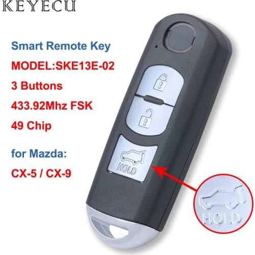 Keyecu SKE13E-02 Smart Remote Key Fob 3 Buttons 433.92MHz 49 Chip for Nissan CX-5 CX5 CX-9 CX9 2017 2018