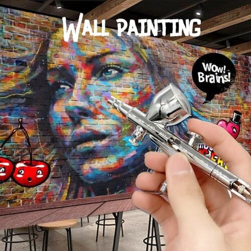 Spray Gun Mini Silver Car Airbrush Painting Spraying Tool Beautiful Pen Art Painting Tattoo Nail Art Spray Model Nail Makeup