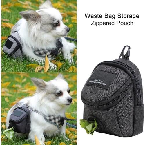 Multifunctional Dog Poop Bag Treat Holder Waste Bag Dispenser With Zipper Outdoor Walking Pet Food Snack Bag For Dog Leash