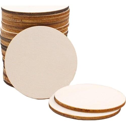 Unfinished Wood Pieces - 25-Pack Wooden Round Cutout , Natural Rustic Craft Wood for Home Decoration, DIY Supplies, 1.7 inches