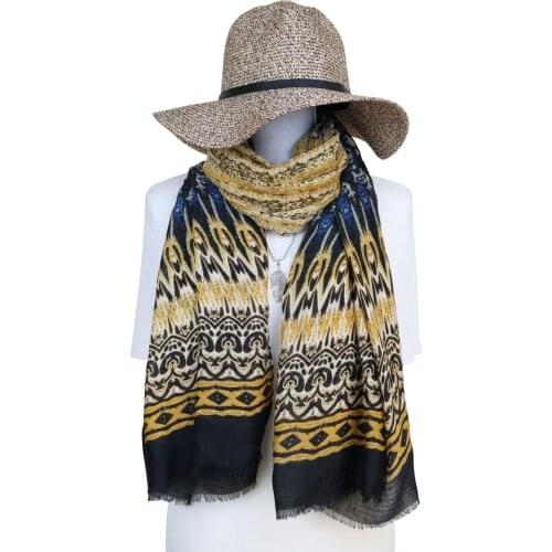 2020 New Cotton Geometry Print Fringe Scarves Shawls Long Soft Geometric Print Fringe Scarf Hijab Wrap 10pcs/LOT Wholesale