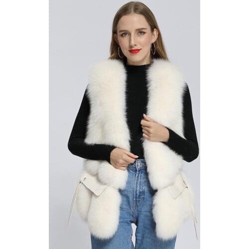 New Style Real Fur Coat Winter 100% Natural Fur Jacket Sleeveless High Quality Fox Fur Vest Free Shipping