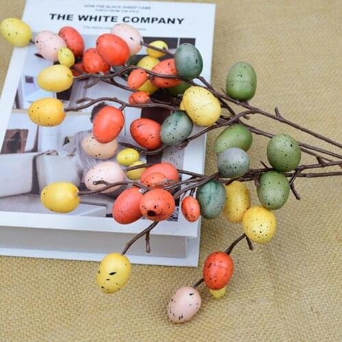 Easter Egg Tree Decor Creative Branch with Painting Eggs Spring Party Happy Easter Favor Egg Decoration Supply Home DIY Ornament