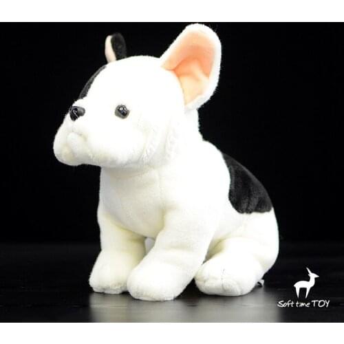 Real Life Bulldog doll toy plush Animals kids Toys Gifts White Dog dolls Super Kawaii present