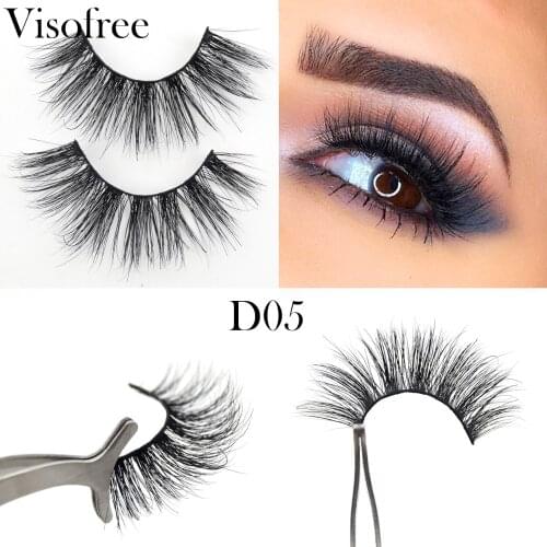 Visofree False Eyelashes Handmade Cruelty Free 3D Mink Lashes Luxury Wimpers Eyelashe Beauty Eyelash 3D Eyelash Extensions D05