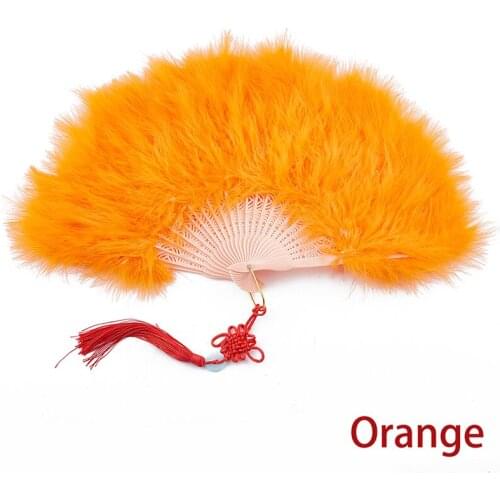Feather Folding Fan Sweet Fairy Girl Court Dance Hand Fan Craft Party Decoration