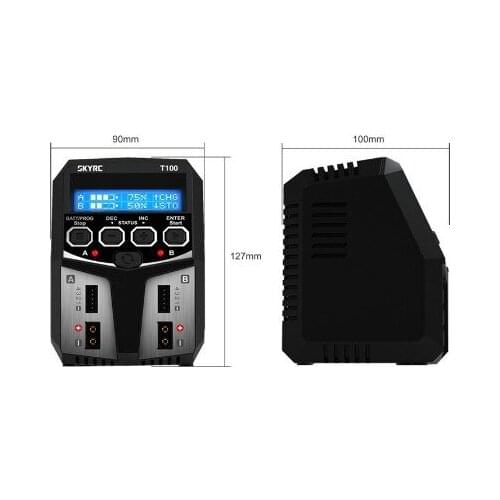 SKYRC T100 DUAL 5A 2X50W Balance FPV Charger Discharger for 2-4S LiPo/LiIon/LiFe/LiHV Battery RC Drone Multirotor RC Parts Accs