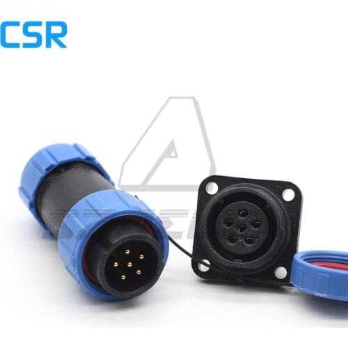SP21 IP68 waterproof connector plug male and socket female 6pin Automotive power cable connector