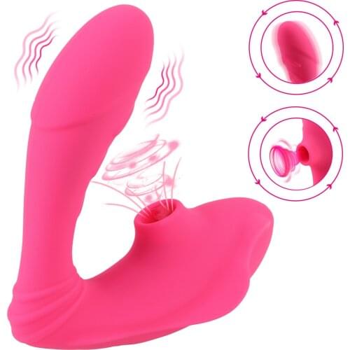 Clitoris Vagina G spot Stimulation Double Vibration Vagina Sucking Vibrator Silicone 10 Speed Sex Toys for Woman Nipple Sucker