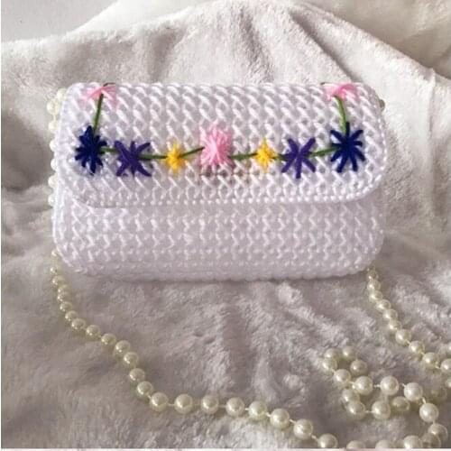 Three-dimensional cross stitch new thick wool embroidery non-diamond painting ribbon painting fresh flower handbag wallet bag