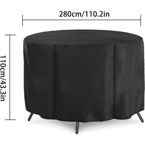 Outdoor Round Courtyard Table Chair Furniture All-Purpose Covers Open Air Garden Round Tables Waterproof Dust Proof Cover