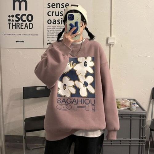 Women oversized harajuku hoodie korean style streetwear tops print long sleeve Pullovers plus size Summer clothes sweatshirt