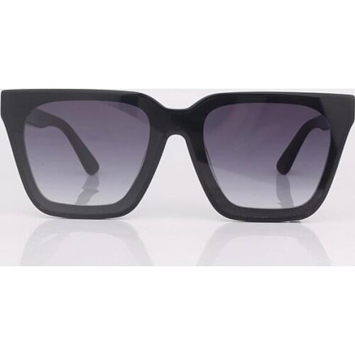 Square acetate black frame women sunglasses fashion style gradient grey lens