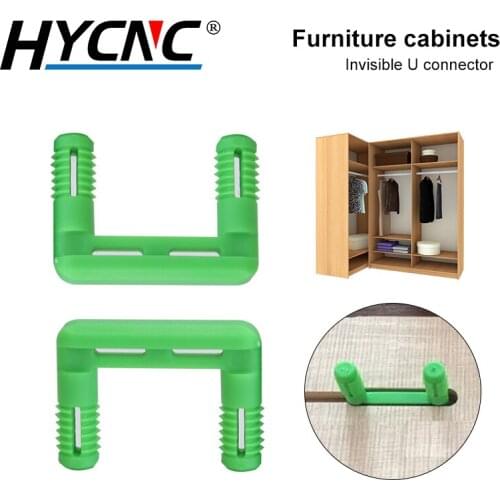 10pcs Panel Furniture Invisible Links Plastic Fasteners Cupboard Wardrobes U-Shaped Generation Three-In-One Link U-Shaped Nails