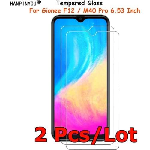 2 Pcs/Lot For Gionee F12 / M40 Pro 6.53" Tempered Glass Screen Protector Ultra Thin Explosion-proof Protective Film + Clean Kit
